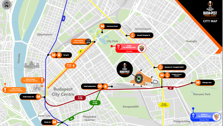 Siviglia-Roma, il City Park di Budapest sarà il meeting point dei tifosi giallorossi - immagine 1