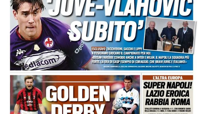Prima Pagina, Tuttosport: “Super Napoli! Lazio eroica, rabbia Roma” Prima Pagina