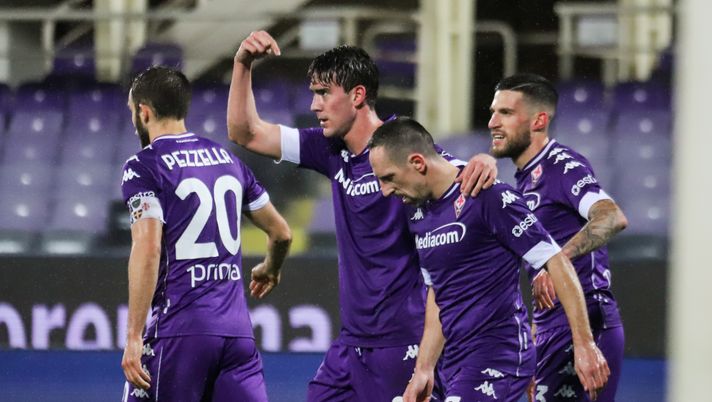 GERMOGLI PH: 23 GENNAIO 2021 FIRENZE STADIO ARTEMIO FRANCHI SERIE A FIORENTINA VS CROTONE NELLA FOTO GOL ED ESULTANZA VLAHOVIC 