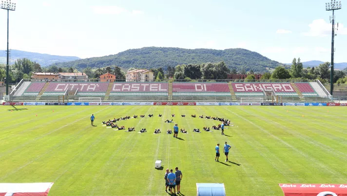 CASTEL DI SANGRO, ITALY - AUGUST 25: Stadio Teofilo Patini during SSC Napoli Training Camp on August 25, 2020 in Castel di Sangro, Italy. (Photo by SSC NAPOLI/SSC NAPOLI via Getty Images)