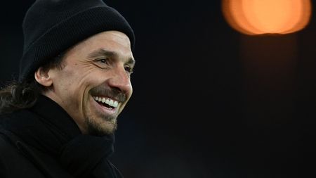 UDINE, ITALY - JANUARY 20:Former AC Milan player Zlatan Ibrahimovic looks on during the Serie A TIM match between Udinese Calcio and AC Milan - Serie A TIM at Dacia Arena on January 20, 2024 in Udine, Italy. (Photo by Alessandro Sabattini/Getty Images)