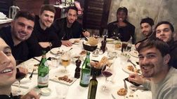 Milan, parte della squadra a cena