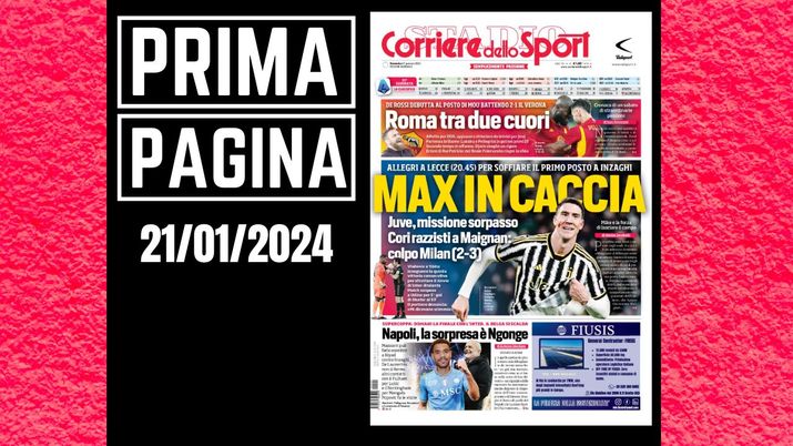 Prima pagina Corriere dello Sport: cori razzisti a Maignan. Il Milan vince