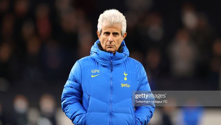 LONDON, ENGLAND - NOVEMBER 04: Gian Piero Ventrone, Coach of Tottenham Hotspur looks on during the warm up prior to the UEFA Europa Conference League group G match between Tottenham Hotspur and Vitesse at Tottenham Hotspur Stadium on November 04, 2021 in London, England. (Photo by Tottenham Hotspur FC/Tottenham Hotspur FC via Getty Images) ventrone