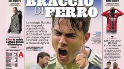 Prima Pagina, La Gazzetta dello Sport: “Dybala braccio di ferro. Tomori operato”