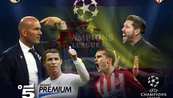 Champions, derby spagnolo in finale: Real Madrid-Atletico Madrid (elaborazione) Champions, derby spagnolo in finale: Real Madrid-Atletico Madrid (elaborazione)
