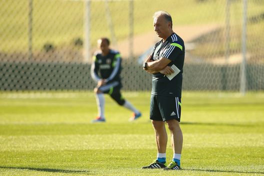 ITU, BRAZIL - JUNE 16: Japan head coach Alberto Zaccheroni watches on during a Japan training session at the Japan national team base camp at the Spa Sport Resort on June 16, 2014 in Itu, Sao Paulo. (Photo by Mark Kolbe/Getty Images)