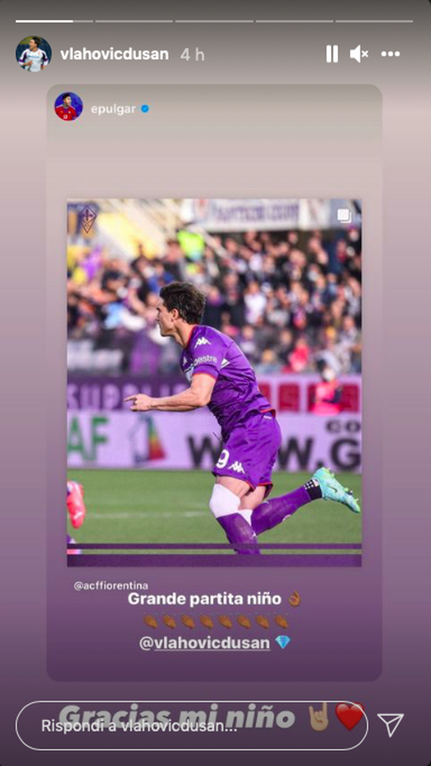 FOTO – Pulgar esalta Vlahovic, la risposta social non si fa attendere- immagine 2