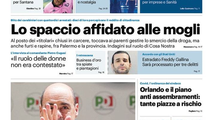 Prima Pagina, Giornale di Sicilia: “Lo spaccio affidato alle mogli. Orlando e il piano anti assembramenti”  Prima Pagina, Giornale di Sicilia: “Lo spaccio affidato alle mogli. Orlando e il piano anti assembramenti”