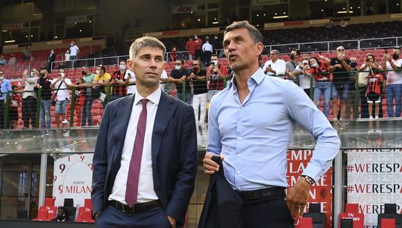 Paolo Maldini e Frederic Massara (dirigenti AC Milan), responsabili delle operazioni di calciomercato dei rossoneri | Milan News (Getty Images) Maldini Massara AC Milan Calciomercato Milan