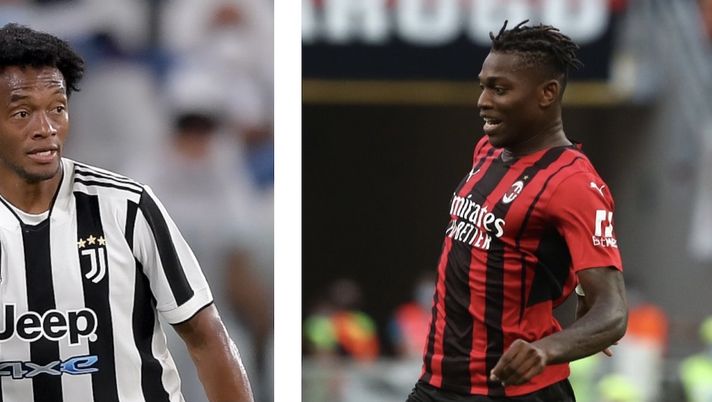 Juan Cuadrado (centrocampista Juventus) e Rafael Leao (attaccante AC Milan) rivali stasera in Juventus-Milan (Serie A 2021-2022) | News (Getty Images) 