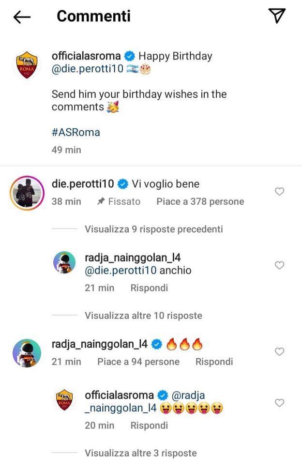 La Roma fa gli auguri a Perotti. Lui risponde: “Vi voglio bene”- immagine 2