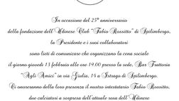 L’Udinese Club “Fabio Rossitto” festeggia i suoi primi 25 anni