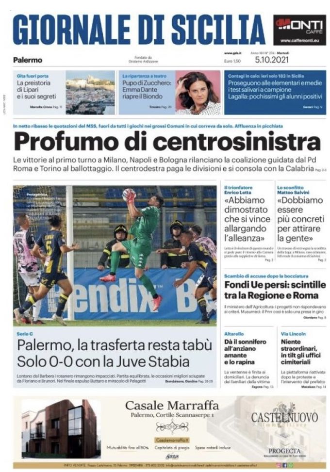 Prima Pagina, Giornale di Sicilia: “Palermo, la trasferta resta tabù” - immagine 1