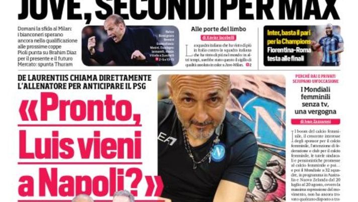 EDICOLA / CdS: Inter, basta un pari per la CL. Juve, secondi per Max - immagine 1