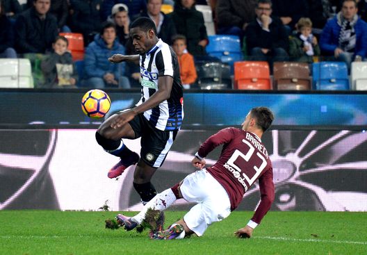 UDINE, ITALY - OCTOBER 31: Molla Wague (L) of Udinese Calcio competes with Antonio Barreca of FC Torino during the Serie A match between Udinese Calcio and FC Torino at Stadio Friuli on October 31, 2016 in Udine, Italy. (Photo by Dino Panato/Getty Images) UDINE, ITALY - OCTOBER 31: Molla Wague (L) of Udinese Calcio competes with Antonio Barreca of FC Torino during the Serie A match between Udinese Calcio and FC Torino at Stadio Friuli on October 31, 2016 in Udine, Italy. (Photo by Dino Panato/Getty Images)