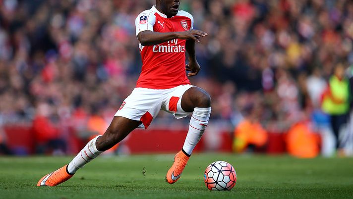 LONDON, ENGLAND - MARCH 13:  Joel Campbell of Arsenal in action during The Emirates FA Cup Sixth Round match between Arsenal and Watford at the Emirates Stadium on March 13, 2016 in London, England.  (Photo by Richard Heathcote/Getty Images) 