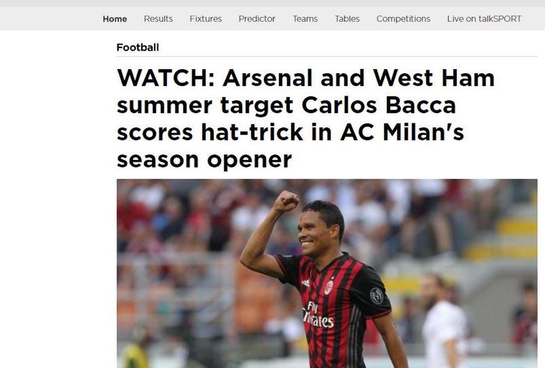 Rassegna – All’estero tutti pazzi per Bacca - immagine 7