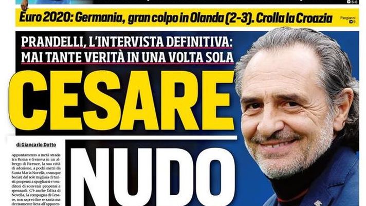 Prima Pagina, Corriere dello Sport: “Cesare nudo. Kean abbraccia Balo. Donne da record” 