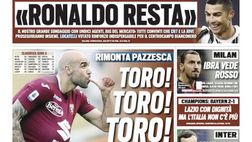 Prima Pagina, Tuttosport: “Toro! Toro! Toro! Rimonta pazzesca. Ronaldo resta”
