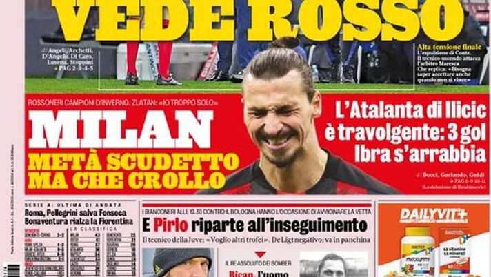 La Gazzetta dello Sport, la prima pagina di oggi, domenica 24 gennaio 2021 
