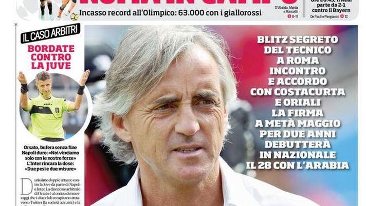 Prima Pagina, Corriere dello Sport: “ManCittì: accordo per la Nazionale. Orsato, bufera senza fine. Napoli e Inter…” 