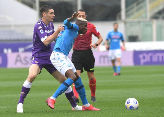  FLORENCE, ITALY - MAY 16: Vìctor Osimhen of Napoli during the Serie A match between ACF Fiorentina and SSC Napoli at Stadio Artemio Franchi on May 16, 2021 in Florence, Italy. (Photo by SSC NAPOLI/SSC NAPOLI via Getty Images) 