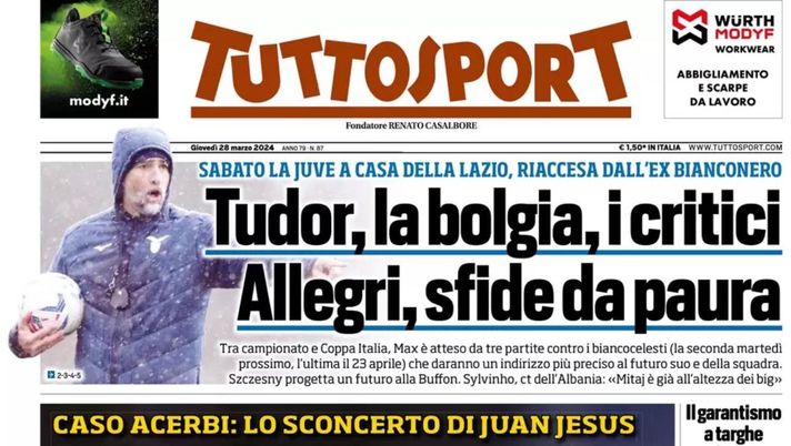 PRIMA PAGINA TUTTOSPORT OGGI