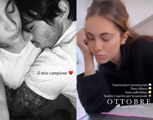 Fotogramma Instagram Sandro Tonali in Nazionale, la fidanzata in crisi: “Ottobre non ti temo…” - immagine 1