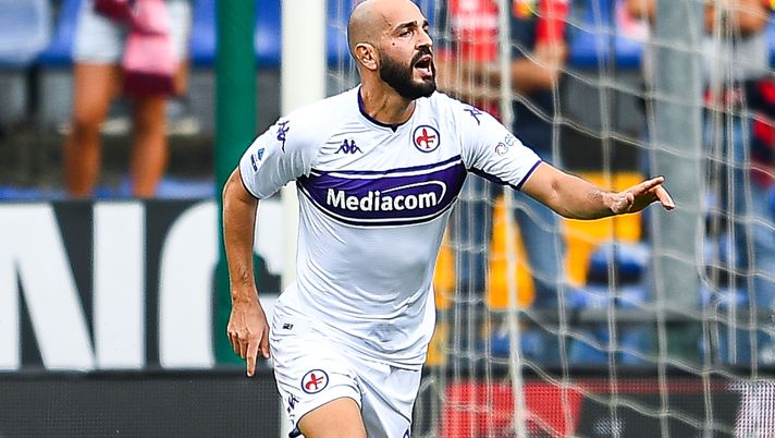 GENOA, ITALY - SEPTEMBER 18: Riccardo Saponara of Fiorentina celebrates after scoring a goal during the Serie A match between Genoa CFC and AFC Fiorentina at Stadio Luigi Ferraris on September 18, 2021 in Genoa, Italy. (Photo by Getty Images) 