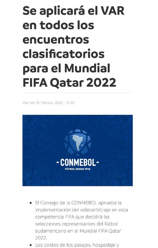 Gare sudamericane di qualificazione ai Mondiali: anche qui sbarca il Var 