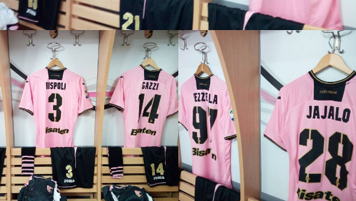 Palermo-Lazio: foto dallo spogliatoio rosanero, ecco le maglie che userà la squadra di De Zerbi 