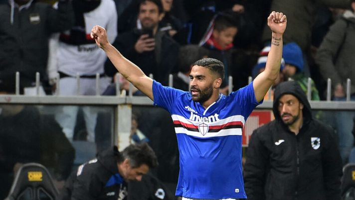 GENOA, ITALY - MARCH 30: Gregoire Defrel of UC Sampdoria celebrates at the end of Serie A match between UC Sampdoria and AC Milan at Stadio Luigi Ferraris on March 30, 2019 in Genoa, Italy. (Photo by Paolo Rattini/Getty Images) Samp, Defrel recuperato e favorito: non convocati Murru e Andersen ma c’è una novità - immagine 1