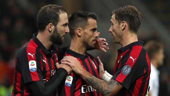 Suso festeggiato dai compagni, Milan, Getty Images