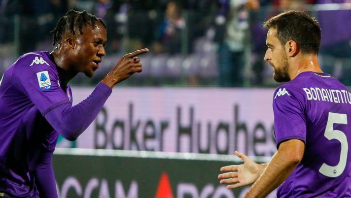 GERMOGLI PH: 9 NOVEMBRE 2022 FIRENZE STADIO ARTEMIO FRANCHI SERIE A FIORENTINA VS SALERNITANA NELLA FOTO ESULTANZA GOL BONAVENTURA Bonaventura è l’ago della bilancia: la chiave tattica - immagine 1