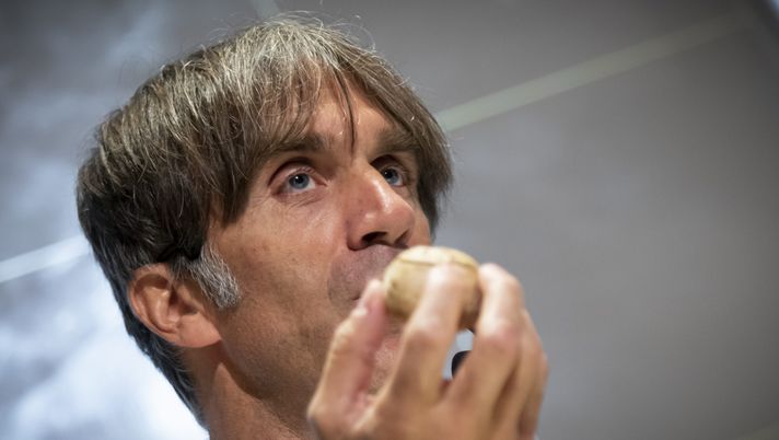 ALBA, ITALY - OCTOBER 13: Chef Davide Oldani attends his showcooking to introduce the truffle-cutter called XFETTA during the International Alba White Truffle Fair on October 13, 2019 in Alba, Italy. (Photo by Giorgio Perottino/Getty Images for Ente Fiera Internazionale del Tartufo Bianco d' Alba) ALBA, ITALY - OCTOBER 13: Chef Davide Oldani attends his showcooking to introduce the truffle-cutter called XFETTA during the International Alba White Truffle Fair on October 13, 2019 in Alba, Italy. (Photo by Giorgio Perottino/Getty Images for Ente Fiera Internazionale del Tartufo Bianco d' Alba)