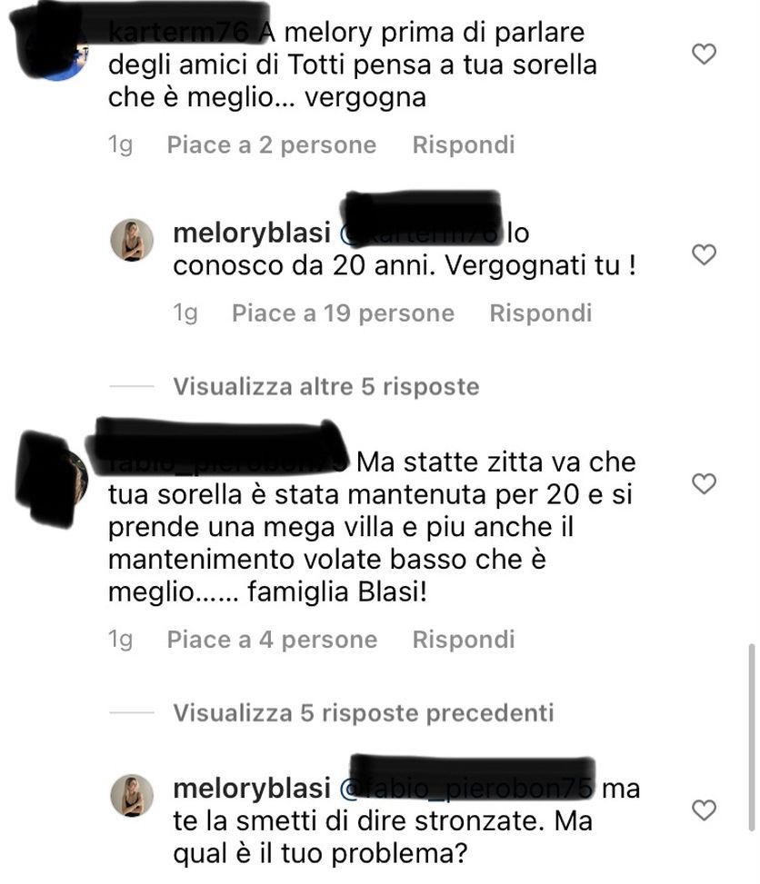 Instagram La sorella di Ilary Blasi attaccata sui social: “La smettete di dire s*******e? Conosco…”- immagine 2