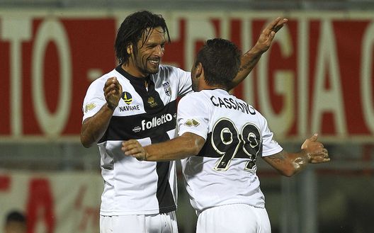 Con Antonio Cassano al Parma nel 2013... 