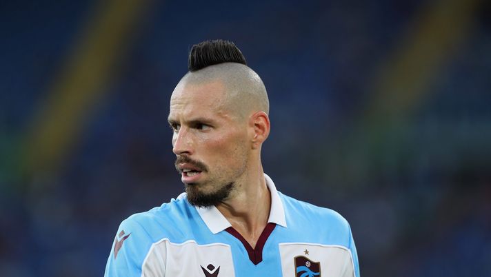 ROME, ITALY - AUGUST 26:  Marek Hamsik of Trabzonspor looks on during the UEFA Conference League Play-Offs Leg Two match between AS Roma and Trabzonspor at Olimpico Stadium on August 26, 2021 in Rome, Italy.  (Photo by Paolo Bruno/Getty Images) 