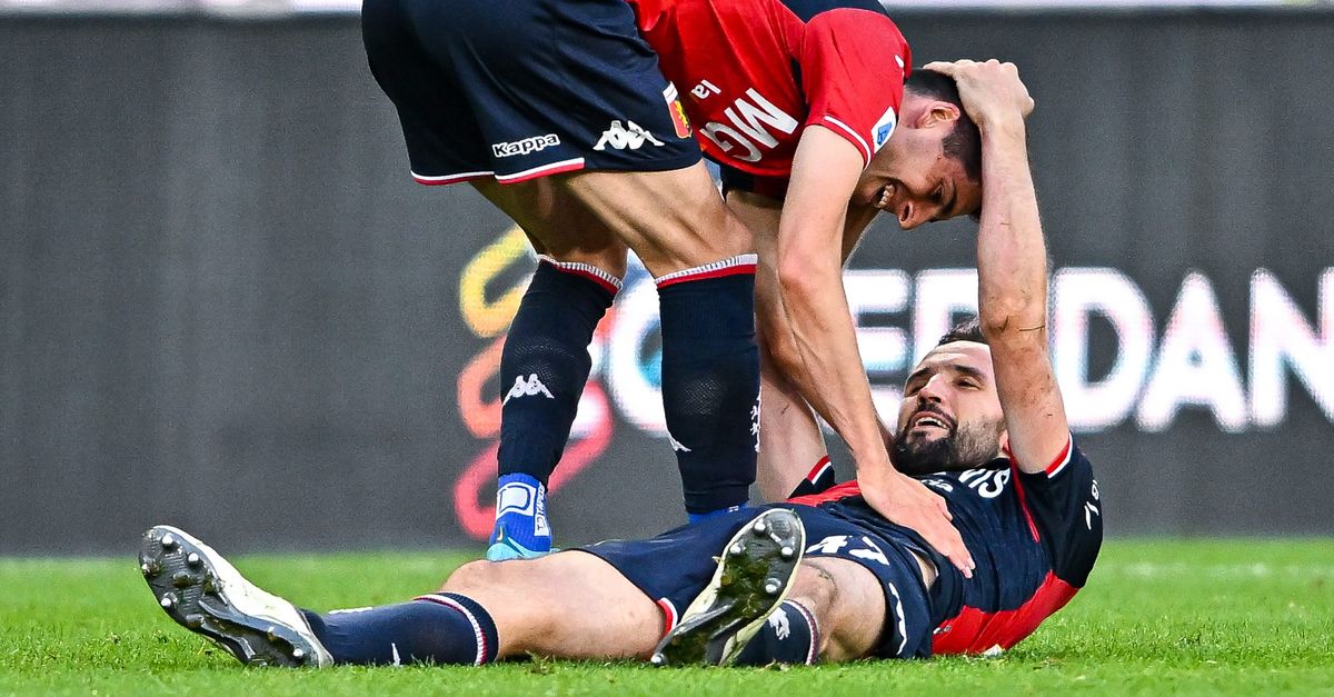 Genoa, Italy. 24 April 2022. Filippo Melegoni of Genoa CFC in