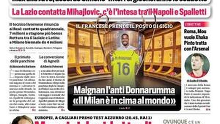 Prima Pagina, Corriere dello Sport: “Allegri-Inzaghi: è derby d&#8217;Italia. La Lazio contatta Mihajlovic&#8221; 