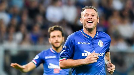 GENOA, ITALY - MAY 30: Former Roma's football player Antonio Cassano during the 'Partita Del Cuore' Charity Match at Stadio Luigi Ferraris on May 30, 2018 in Genoa, Italy. (Photo by Paolo Rattini/Getty Images)