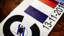Samp: Fascia commemorativa per le vittime di Parigi