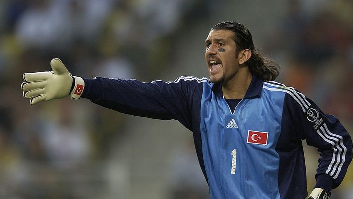 ULSAN - JUNE 3: Goalkeeper Rustu Recber of Turkey looks on against Brazil during the second half during the Brazil v Turkey, Group C, World Cup Group Stage match played at the Ulsan-Munsu World Cup Stadium, Ulsan, South Korea on June 3, 2002. Brazil won the match 2 - 1. (Photo by Shaun Botterill/Getty Images) ULSAN - JUNE 3: Goalkeeper Rustu Recber of Turkey looks on against Brazil during the second half during the Brazil v Turkey, Group C, World Cup Group Stage match played at the Ulsan-Munsu World Cup Stadium, Ulsan, South Korea on June 3, 2002. Brazil won the match 2 - 1. (Photo by Shaun Botterill/Getty Images)