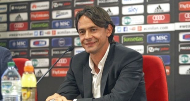 Pippo Inzaghi in conferenza stampa (Fonte: www.acmilan.com) Pippo Inzaghi in conferenza stampa (Fonte: www.acmilan.com)