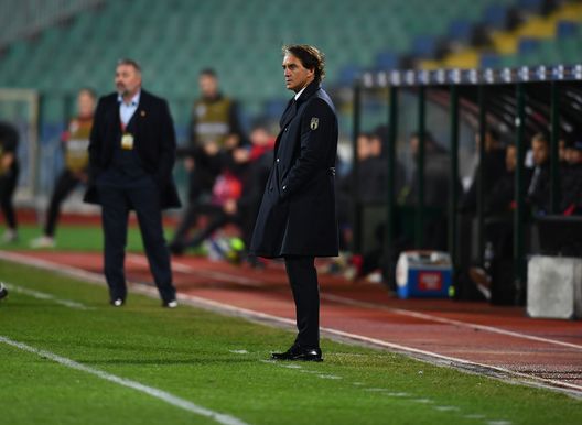 SOFIA, BULGARIA - MARCH 28: Head coach of Itlay Roberto Mancini reacts during the FIFA World Cup 2022 Qatar qualifying match between Bulgaria and Italy on March 28, 2021 in Sofia, Bulgaria. (Photo by Claudio Villa/Getty Images) SOFIA, BULGARIA - MARCH 28: Head coach of Itlay Roberto Mancini reacts during the FIFA World Cup 2022 Qatar qualifying match between Bulgaria and Italy on March 28, 2021 in Sofia, Bulgaria. (Photo by Claudio Villa/Getty Images)