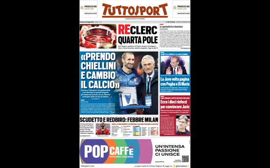 Prima Pagina, Tuttosport: “ReLeclerc, quarta pole. La Juve volta pagina con Pogba” Prima Pagina
