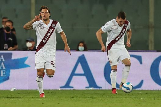 FLORENCE, ITALY - AUGUST 28: Simone Verdi of FC Torino celebrates after scoring a goal during the Serie A match between ACF Fiorentina and Torino FC at Stadio Artemio Franchi on August 28, 2021 in Florence, Italy. (Photo by Gabriele Maltinti/Getty Images) FLORENCE, ITALY - AUGUST 28: Simone Verdi of FC Torino celebrates after scoring a goal during the Serie A match between ACF Fiorentina and Torino FC at Stadio Artemio Franchi on August 28, 2021 in Florence, Italy. (Photo by Gabriele Maltinti/Getty Images)