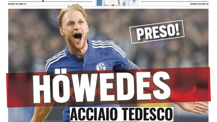 Prima Pagina, Tuttosport: “Preso Howedes, acciaio tedesco per la Juventus. Toro-Niang, è l’ora. Inter, Sissoko per Spalletti”  Prima Pagina, Tuttosport: “Preso Howedes, acciaio tedesco per la Juventus. Toro-Niang, è l’ora. Inter, Sissoko per Spalletti”