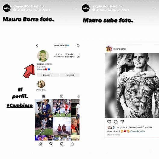 Instagram  Crisi e divorzio con la sua Wanda? Mauro Icardi dà i primi segnali sui social: spariscono…- immagine 2